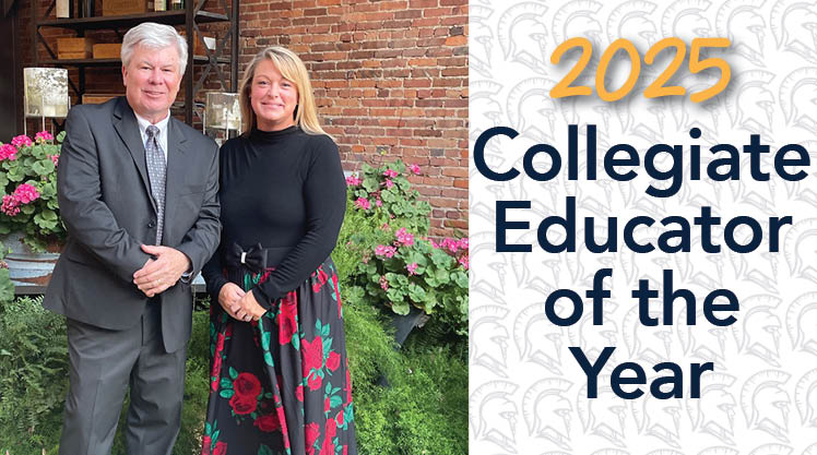2025 Collegiate Educator of the Year, Jennifer Tyree standing with Dr. Pollock